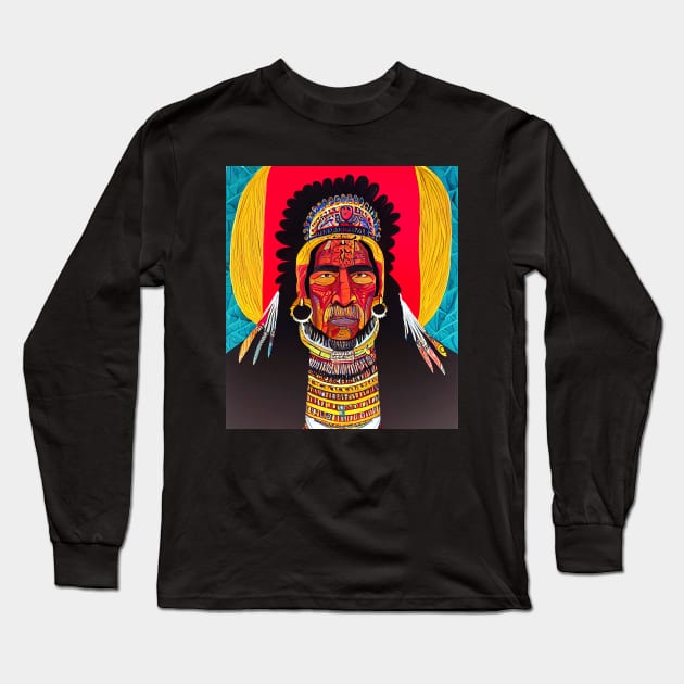 Indian chief. Long Sleeve T-Shirt by RulizGi